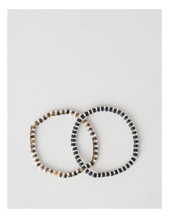 Semi Precious Bead Bracelet 2 Pack in Multi