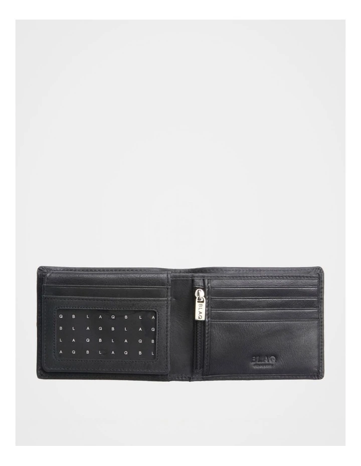 Fold Side Zip Wallet In Black image 2