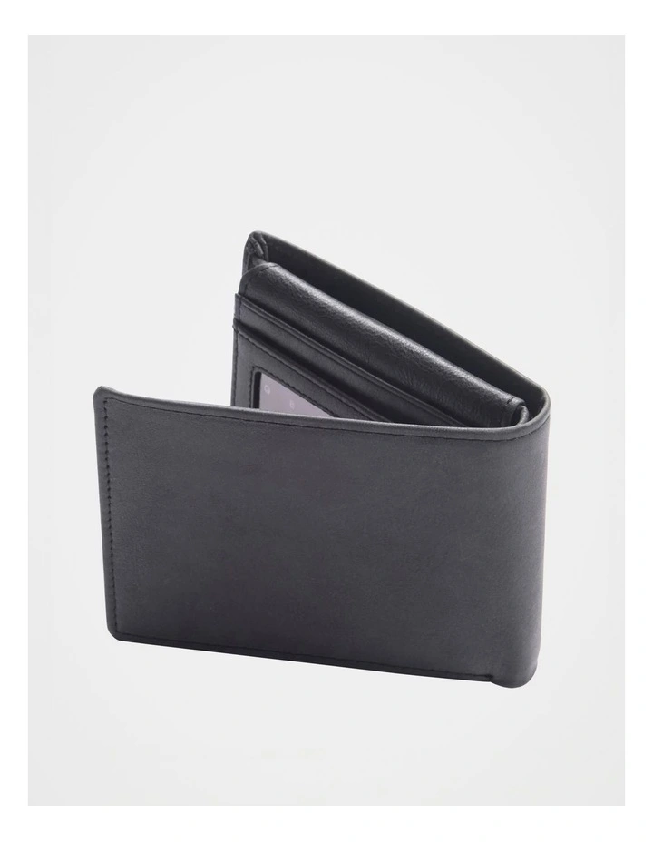 Fold Side Zip Wallet In Black image 3