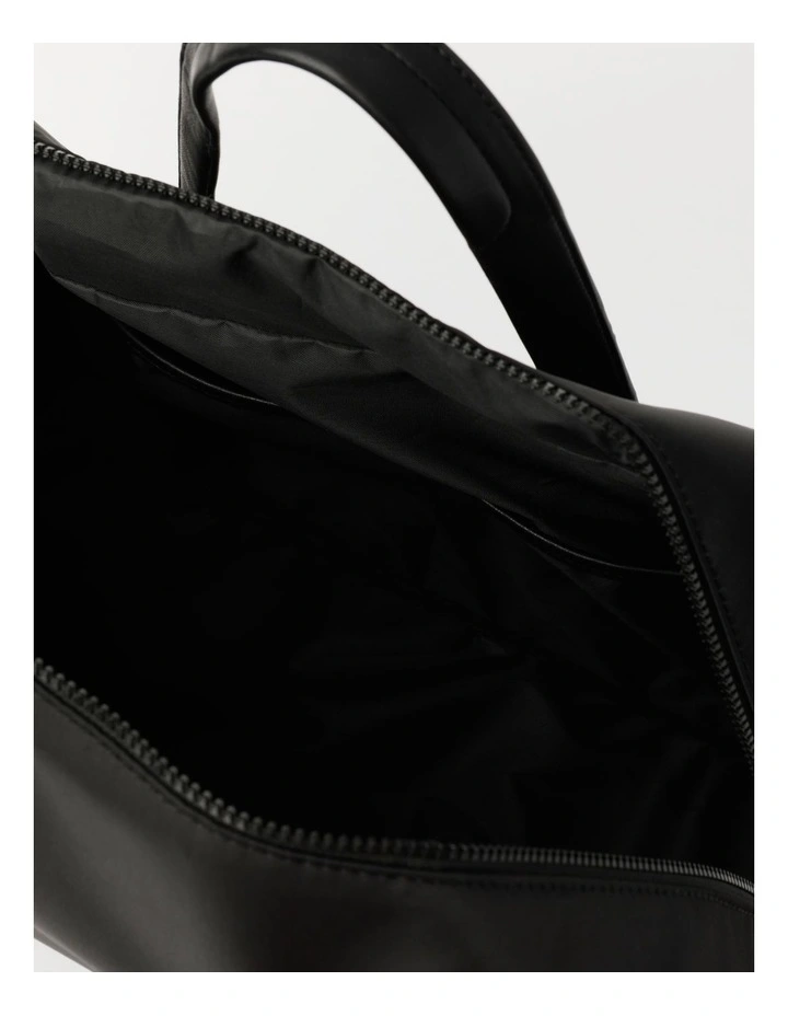 Lux Nylon/PU Weekender Bag in Black image 4