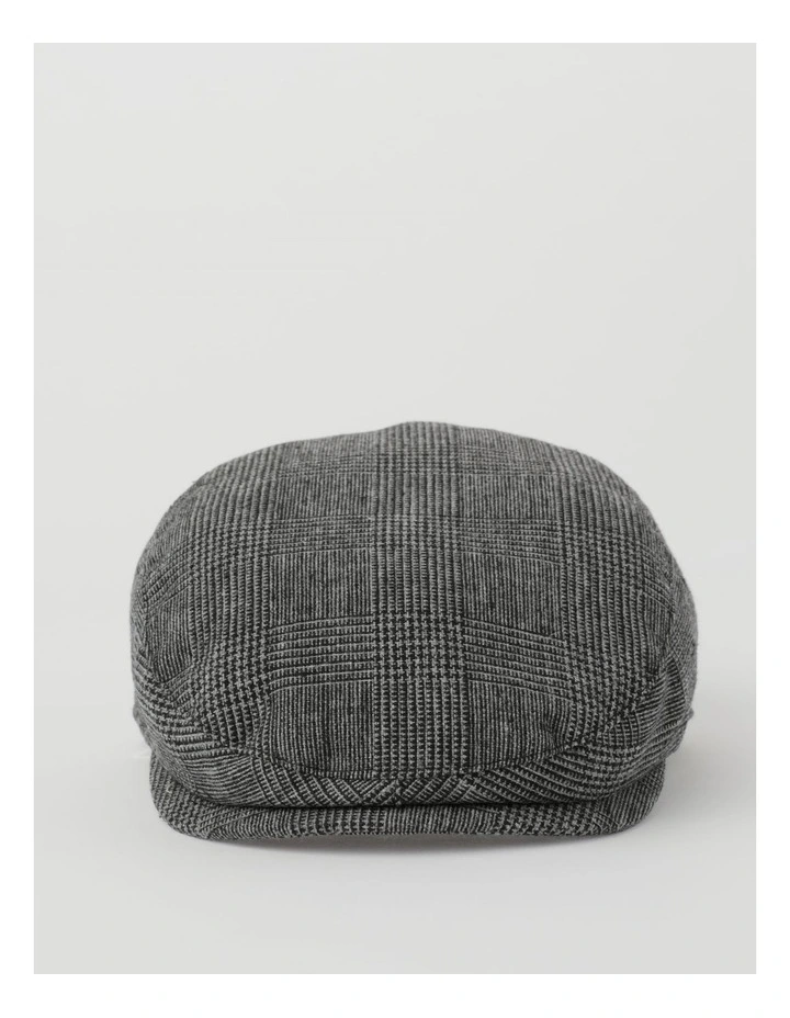 Check Driving Cap in Charcoal image 1