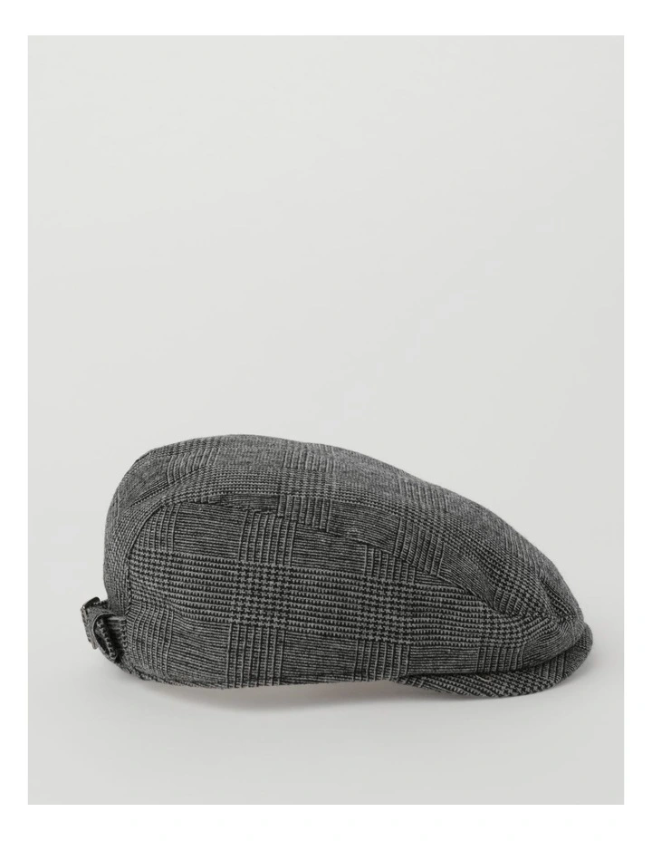 Check Driving Cap in Charcoal image 3