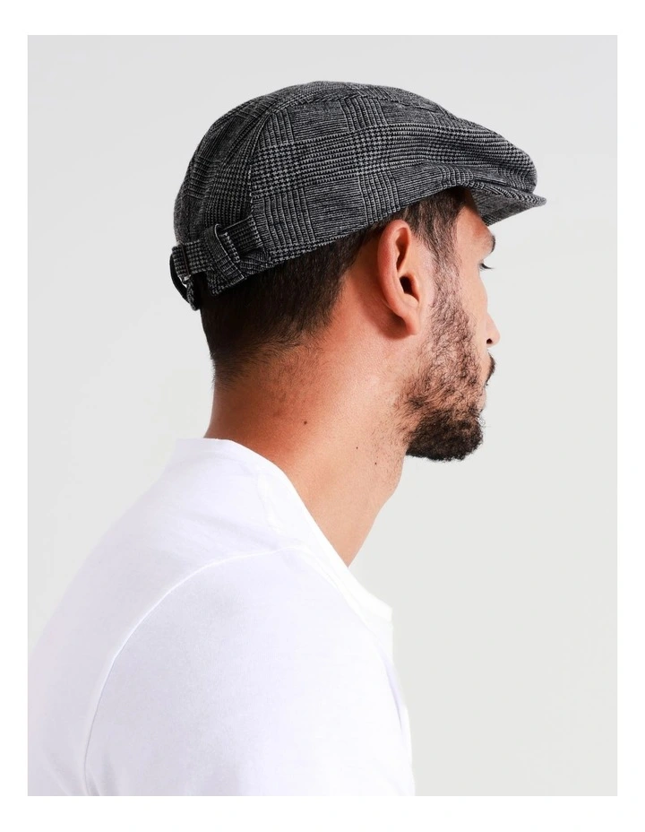 Check Driving Cap in Charcoal image 4