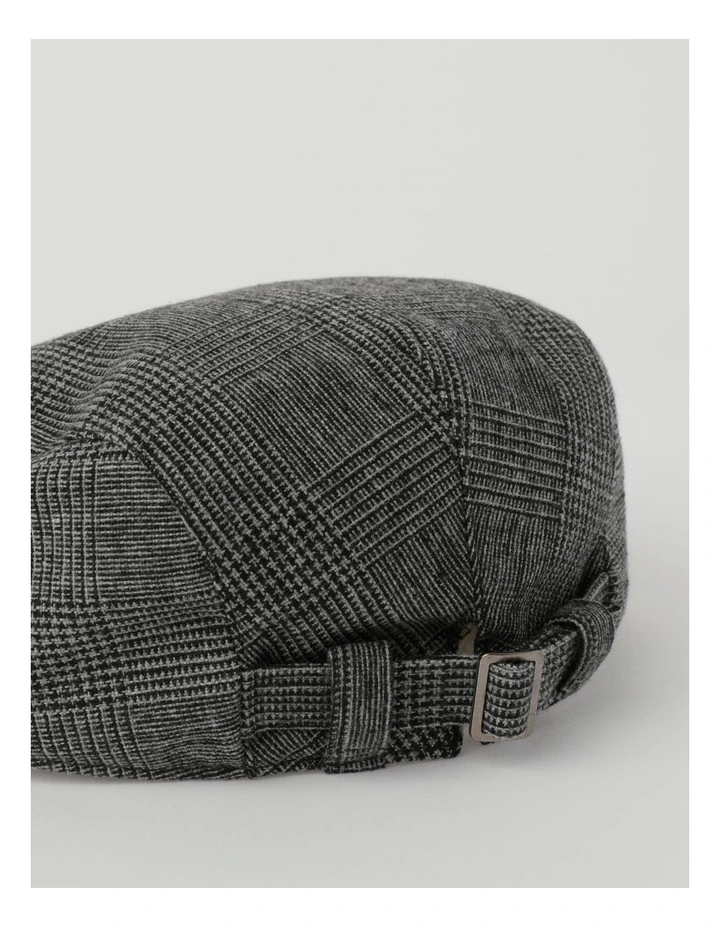 Check Driving Cap in Charcoal image 5