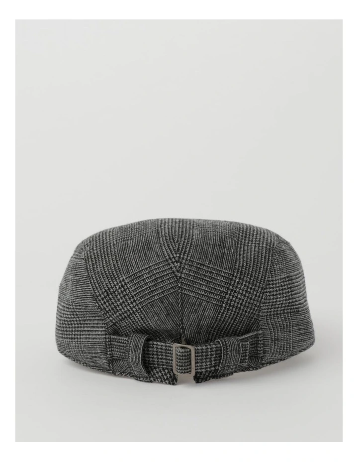 Check Driving Cap in Charcoal image 6