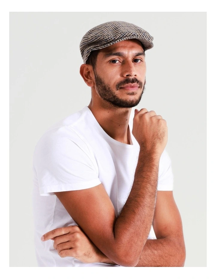 Houndstooth Driving Cap in Brown image 2