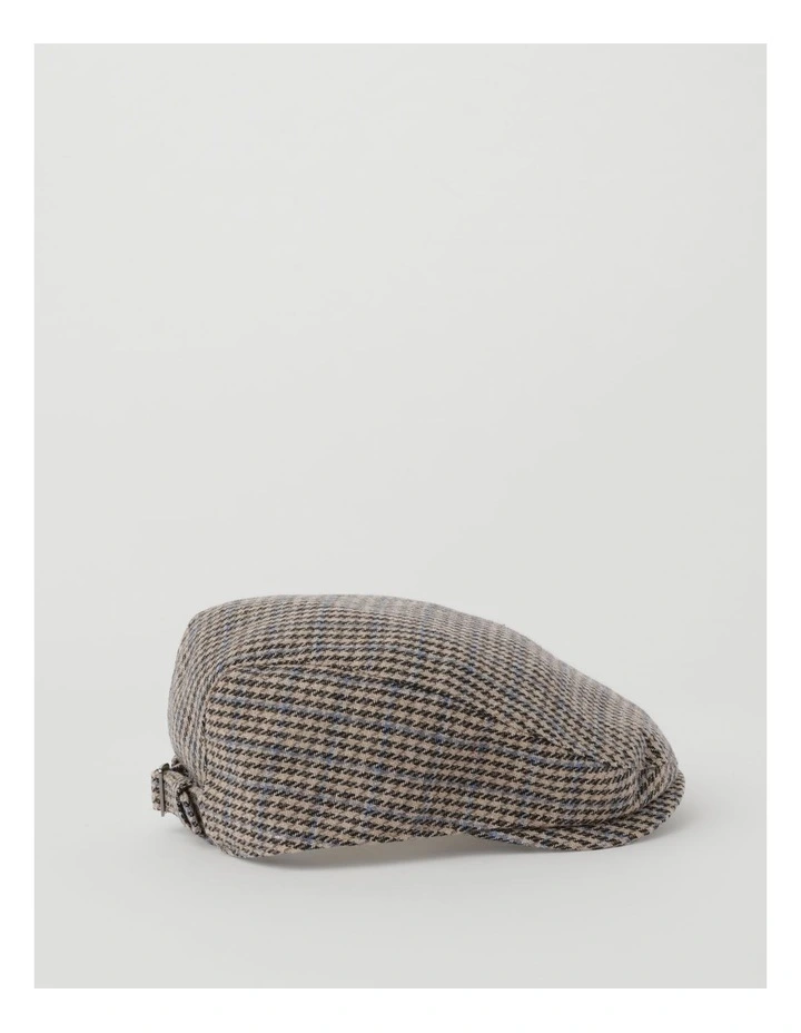 Houndstooth Driving Cap in Brown image 3