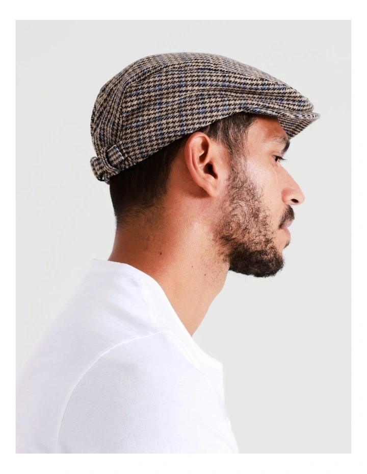Houndstooth Driving Cap in Brown image 4