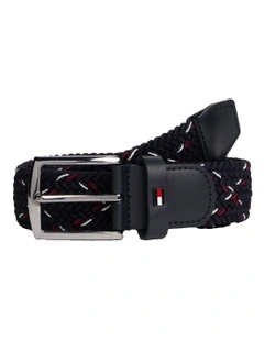 Woven Elasticated Belt in Blue