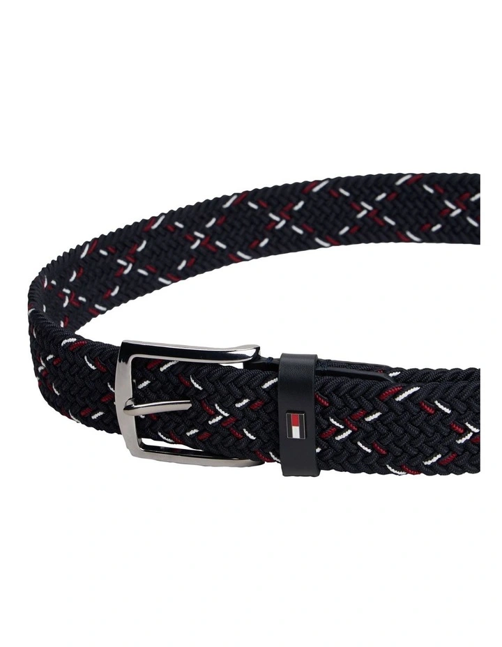 Woven Elasticated Belt in Blue image 2