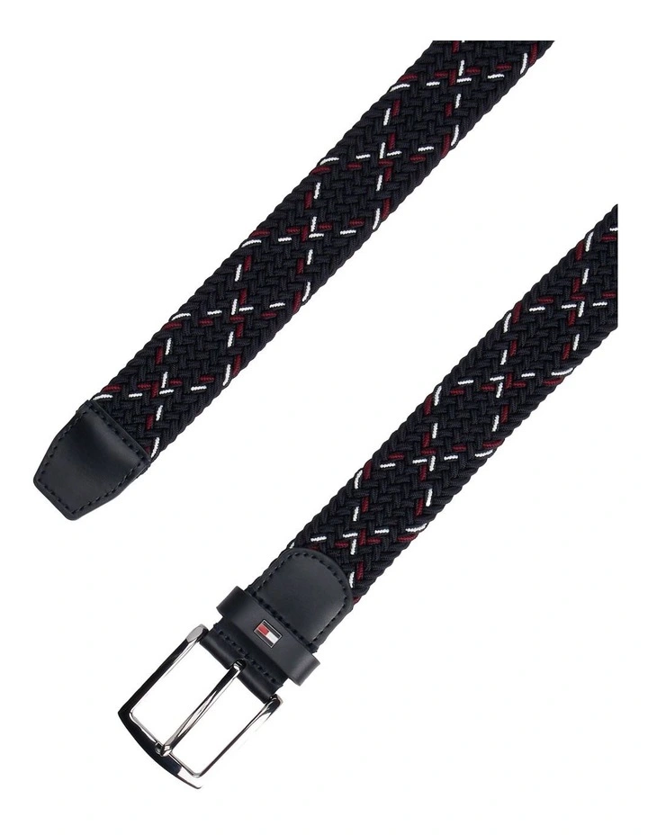 Woven Elasticated Belt in Blue image 3
