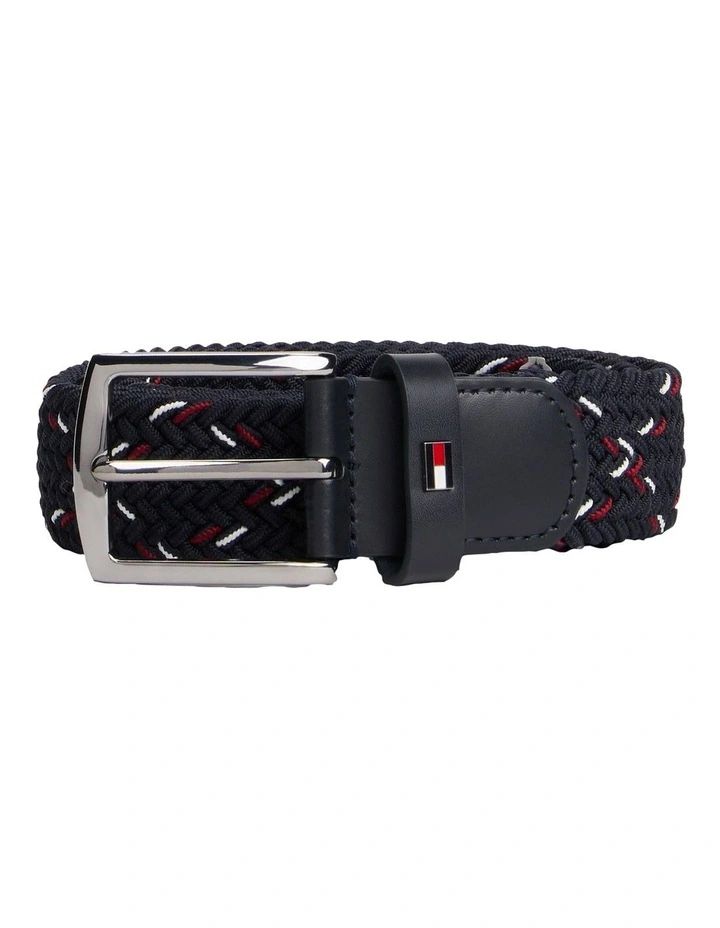 Woven Elasticated Belt in Blue image 4