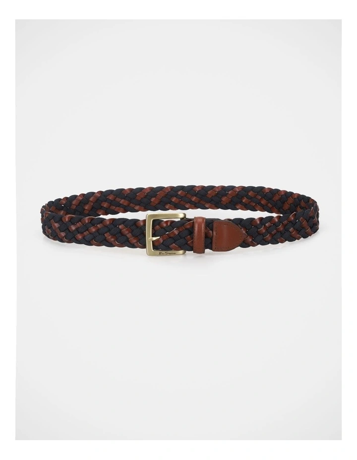 WEBBING BELT BROWN/NAVY image 1
