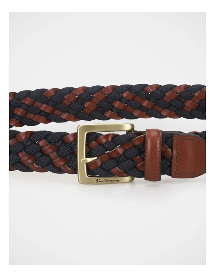 WEBBING BELT BROWN/NAVY image 3