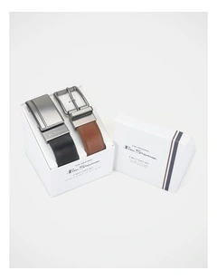 2 BUCKLE BELT SET  BLACK/BROWN