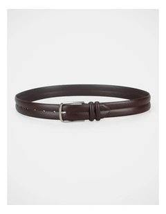 Double Keeper Dress Belt in Chocolate