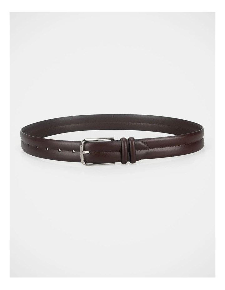Double Keeper Dress Belt in Chocolate image 1
