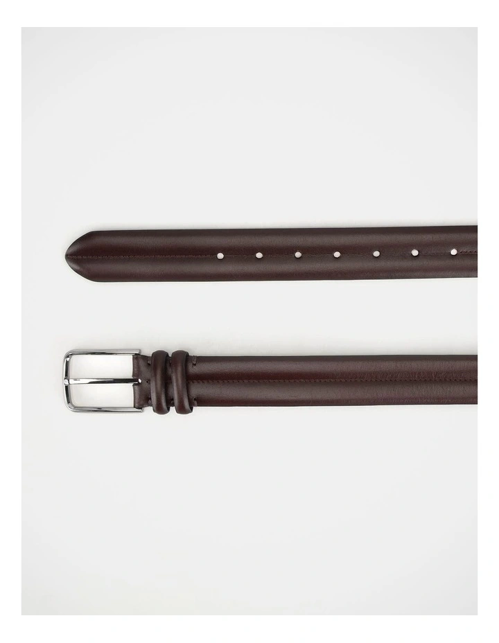 Double Keeper Dress Belt in Chocolate image 2