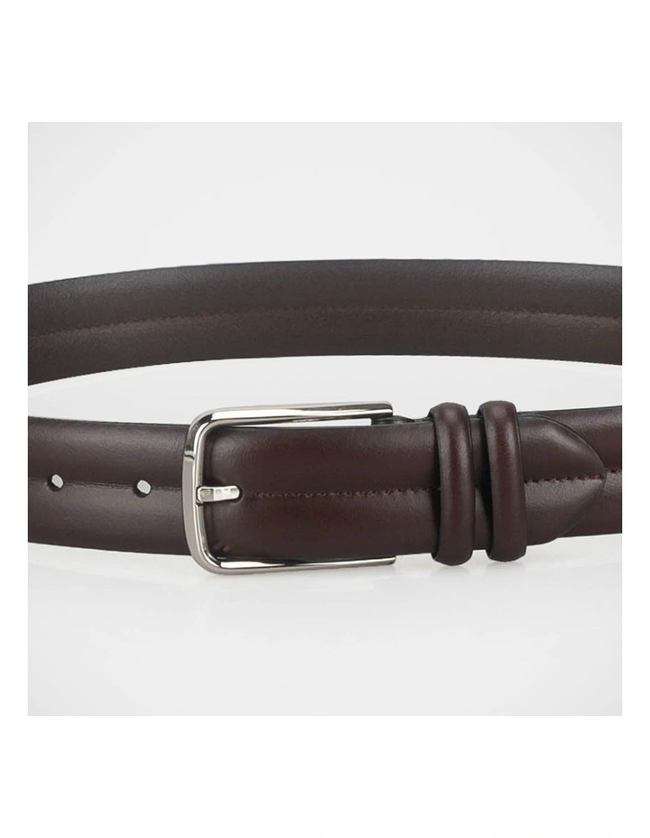 Double Keeper Dress Belt in Chocolate image 3