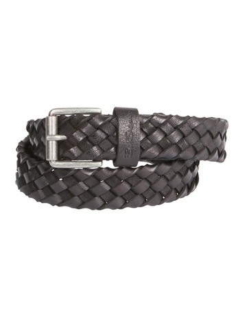 black leather braided belt women's