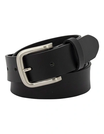 Australian Made Slate Full Grain Buffalo 35mm Leather Belt in Black