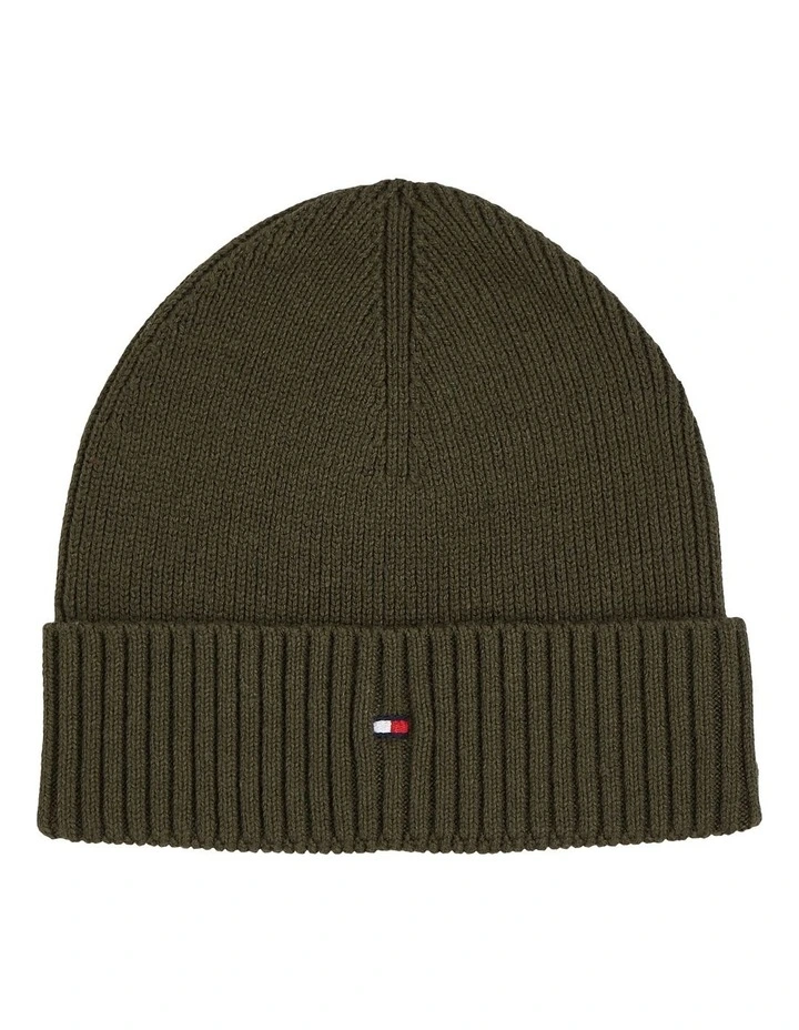 Essential Flag Beanie in Army Green image 1