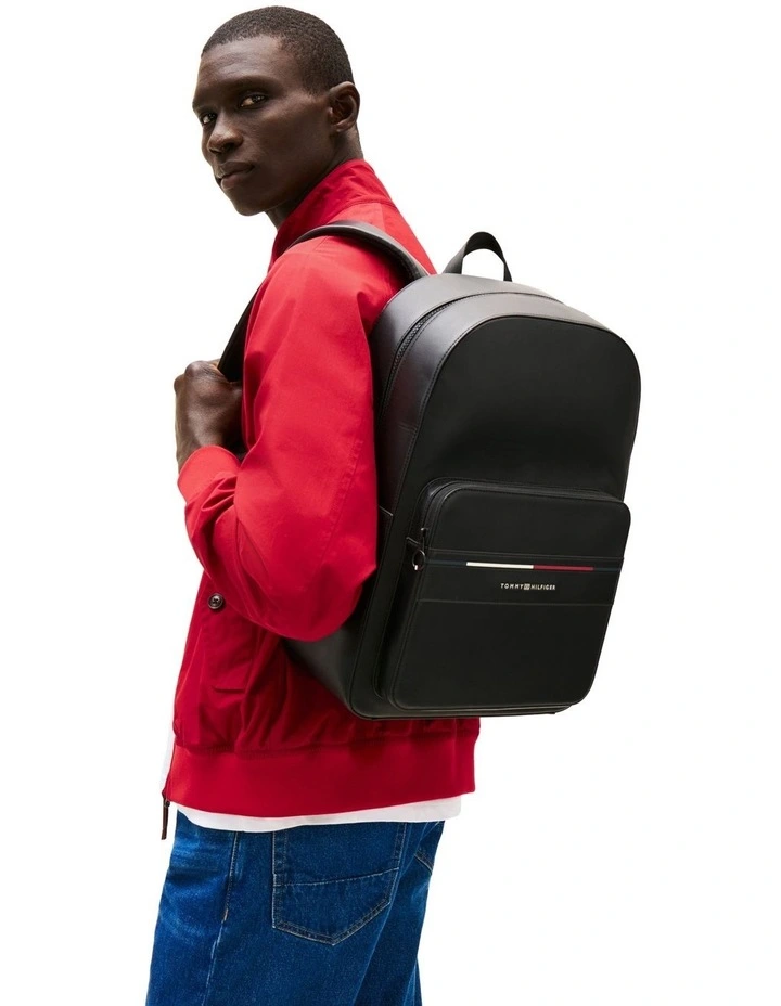 Signature Textured Backpack in Black image 5