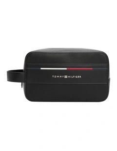Metal Logo Washbag in Black