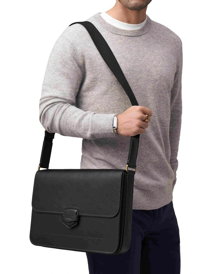 Lennox Messenger Bag in Black image 5