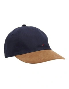 Flag Embroidery Herringbone Baseball Cap in Blue