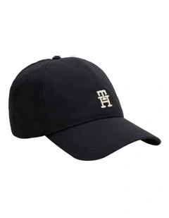 Contrast Monogram Baseball Cap in Black