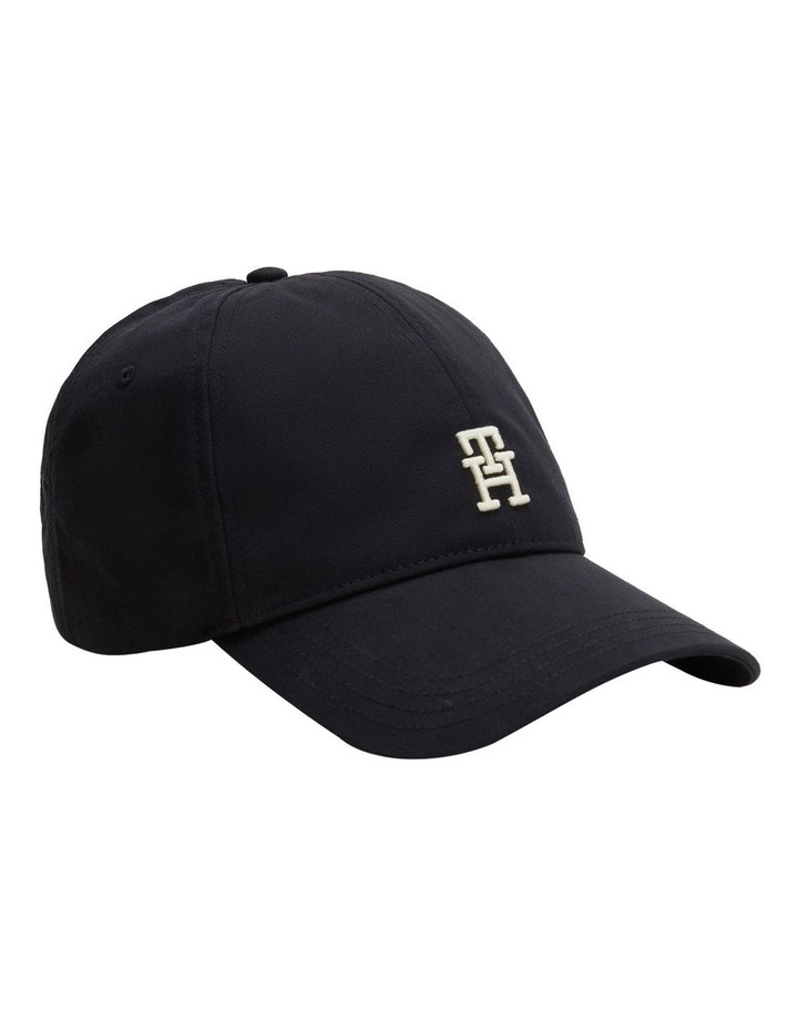 Contrast Monogram Baseball Cap in Black image 1