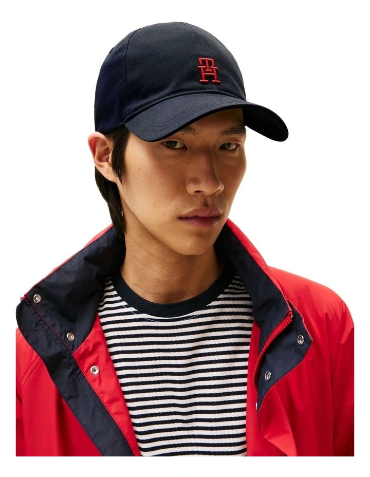 Contrast Monogram Baseball Cap in Blue image 4