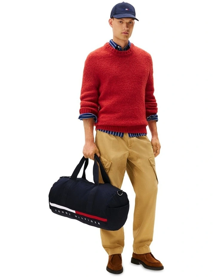 Logo Colourblock Canvas Duffel Bag in Blue image 2