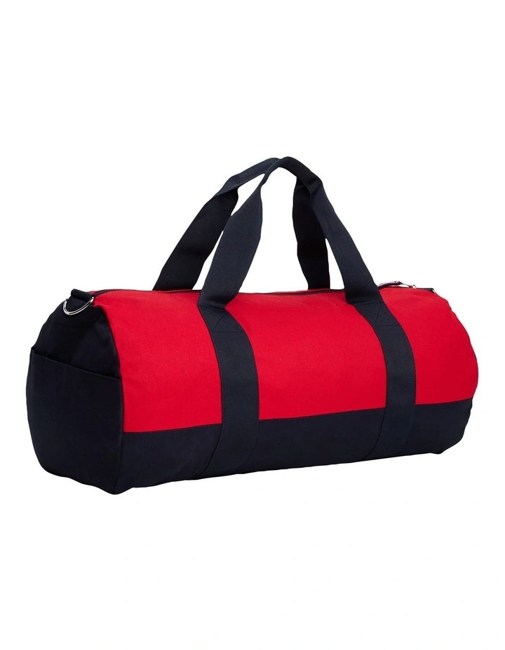 Logo Colourblock Canvas Duffel Bag in Blue image 3
