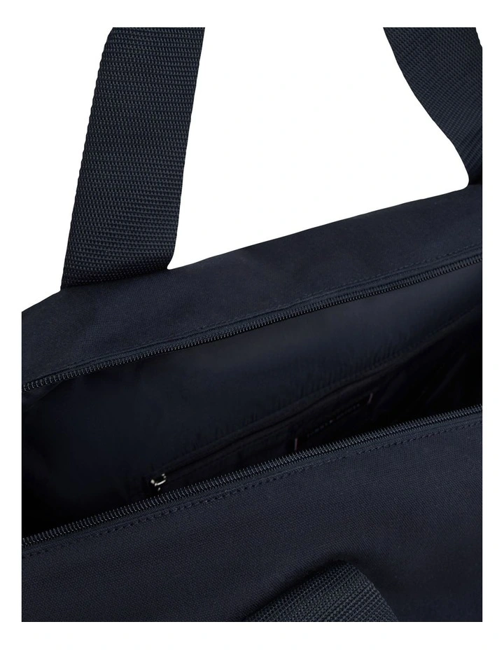 Logo Colourblock Canvas Duffel Bag in Blue image 4