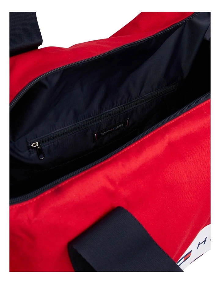 Logo Colourblock Canvas Duffel Bag in Blue image 5