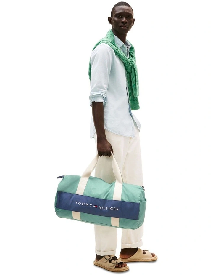 Logo Canvas Duffel Bag in Green image 2