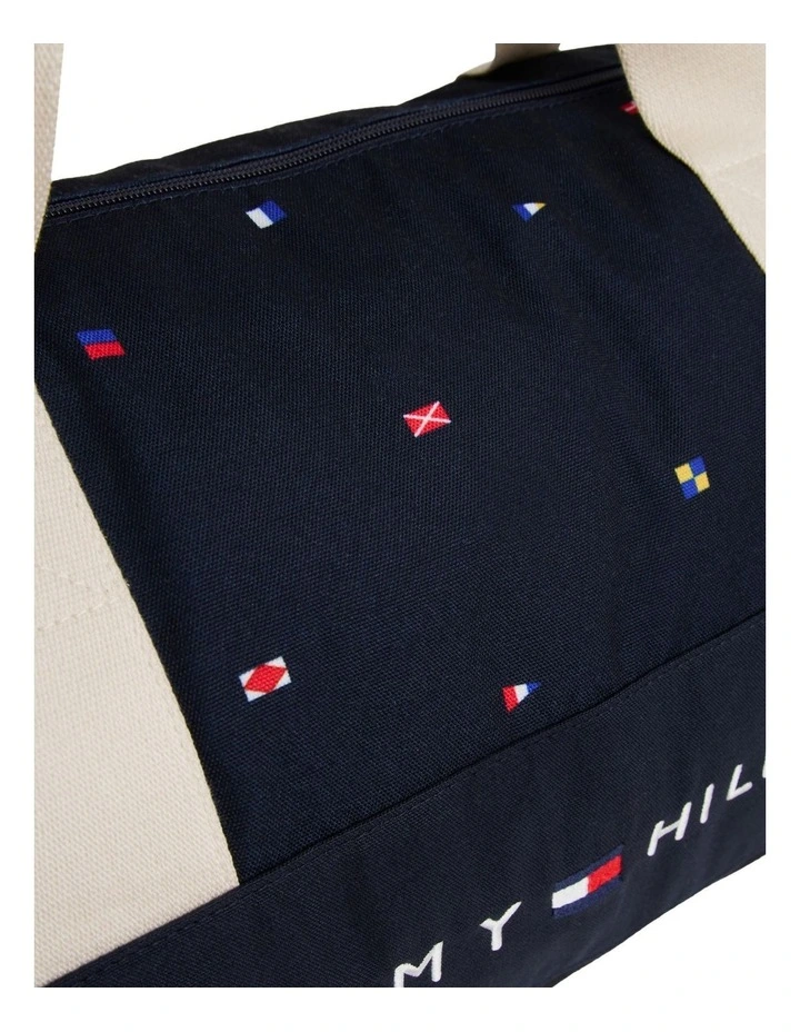 Flag Logo Canvas Duffel Bag in Navy image 3