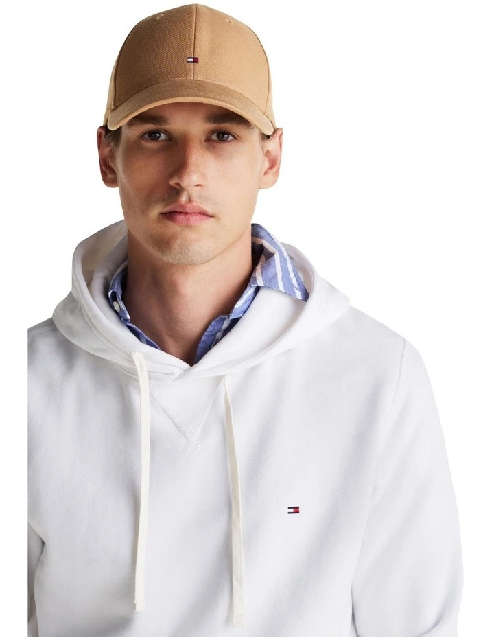 Flag Cotton 6 Panel Baseball Cap in Beige image 2