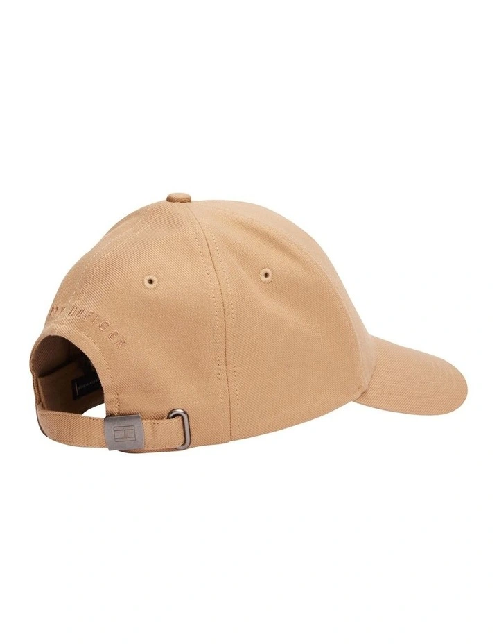 Flag Cotton 6 Panel Baseball Cap in Beige image 3