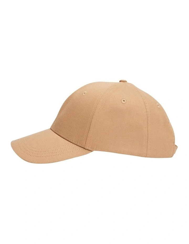 Flag Cotton 6 Panel Baseball Cap in Beige image 4