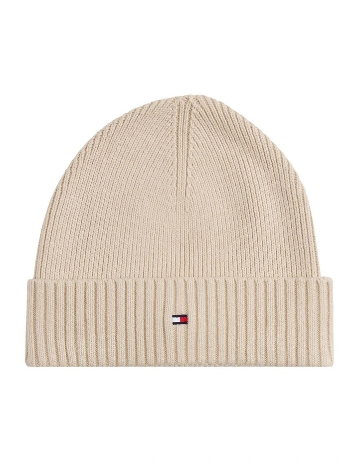 Flag Beanie With Cashmere in Beige image 1