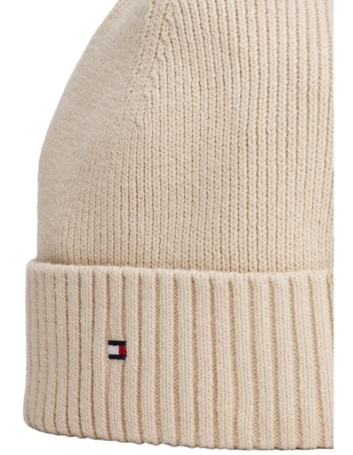 Flag Beanie With Cashmere in Beige image 2