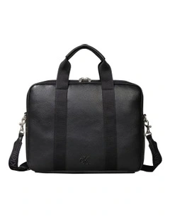 Logo Webbing Laptop Bag in Black