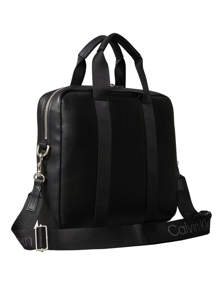 Logo Webbing Laptop Bag in Black image 2