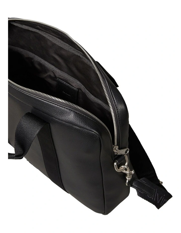 Logo Webbing Laptop Bag in Black image 3