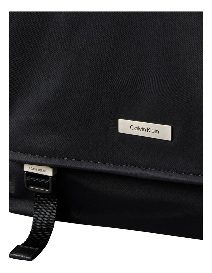 Matte Nylon Messenger Bag in Black image 4