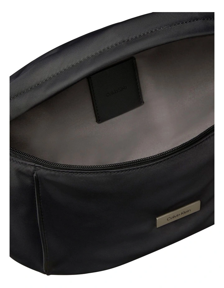 Nylon Sling Bag in Black image 3