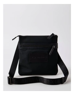 Logo Patch Messenger Bag in Black